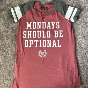 Monday should be optional Pink sleep shirt